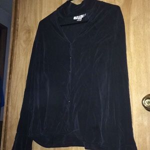 long sleeve black button up shirt